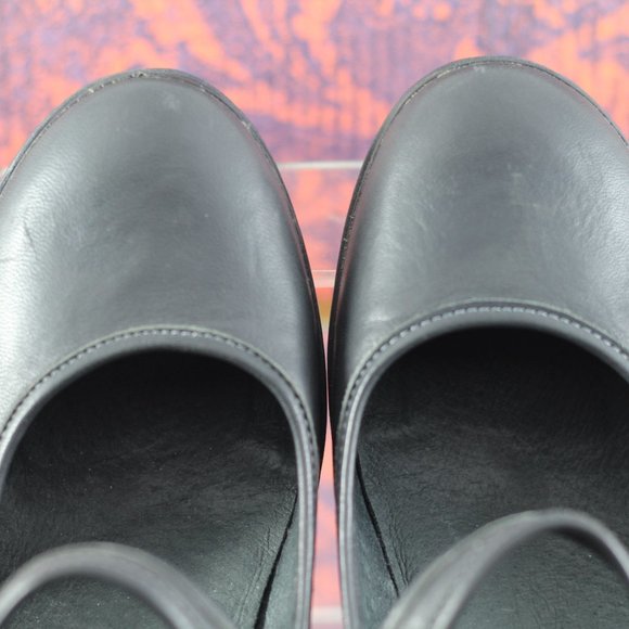 CAMPER Black Leather Mary Jane Wedges - Picture 11 of 16